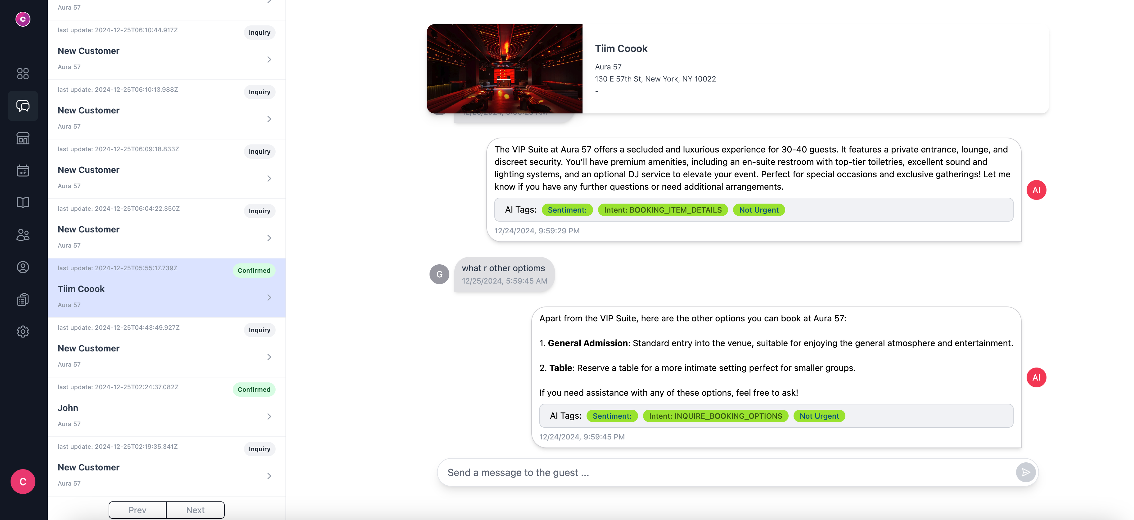Built-In CRM with Conversation History
